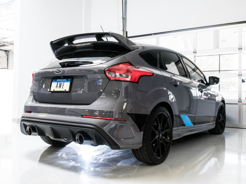 AWE Tuning Ford Focus RS Touring Edition Cat-Back Exhaust- Resonated - Chrome Silver Tips
