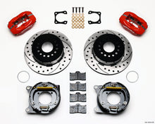 Load image into Gallery viewer, Wilwood Forged Dynalite P/S Park Brake Kit Drilled Red Chevy 12 Bolt-Spec 3.15in Brng Staggered mt