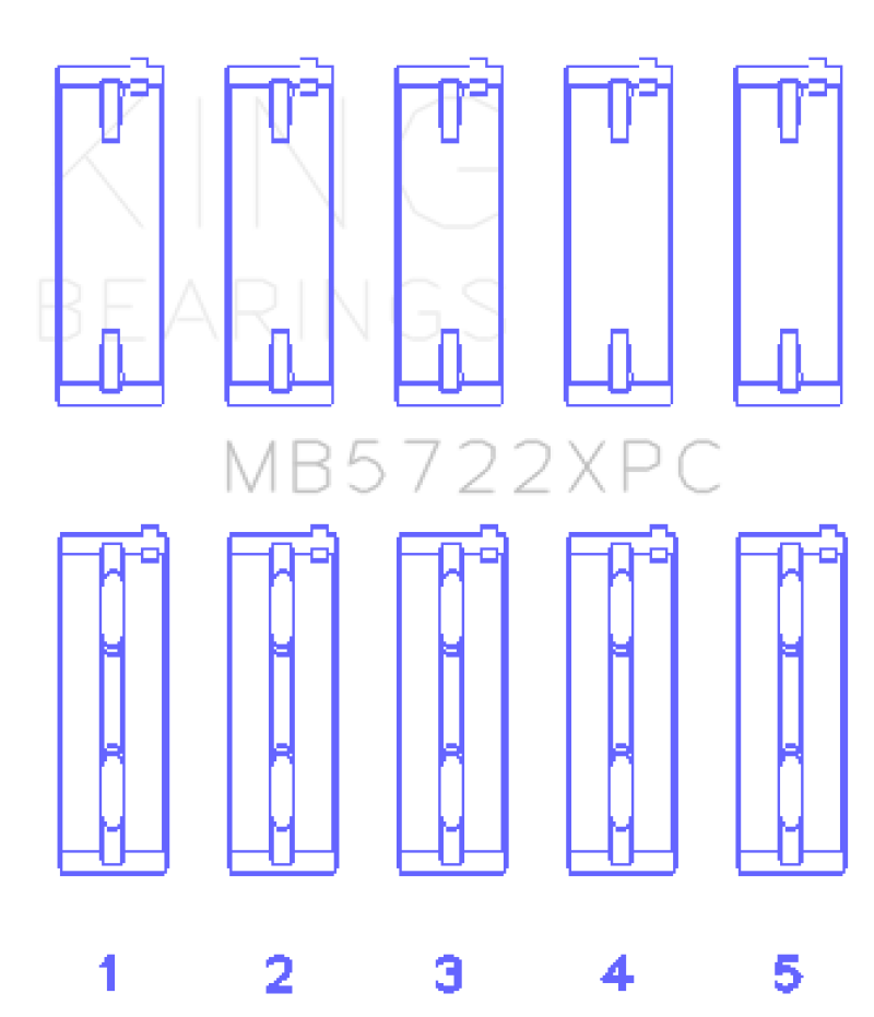 King Engine Bearings 2007+ Mitsubishi 4B11T EVO X Coated Performance Main Bearing Set - Size STD