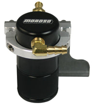 Load image into Gallery viewer, Moroso 10-15 Chevrolet Camaro SS (w/Edelbrock S.C.) Air/Oil Separator Catch Can - Billet Alum -Black
