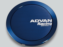 Load image into Gallery viewer, Advan 63mm Full Flat Center Cap - Blue Anodized