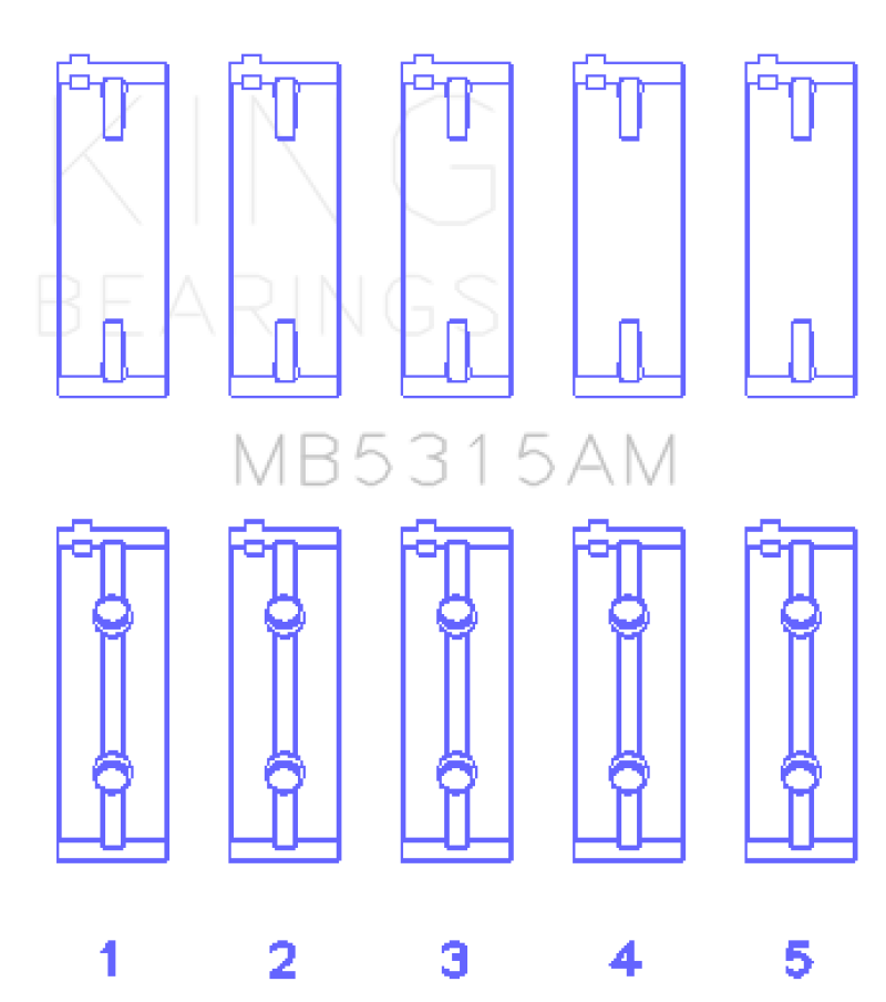 King Engine Bearings Mitsubishi 4G63T/4G64 (Size 0.75) Main Bearing Set