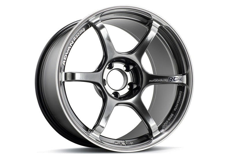 Advan RG-4 18x9 +35 5x114.3 Racing Hyper Black and Ring Wheel