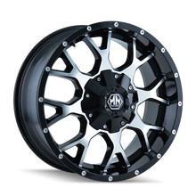 Load image into Gallery viewer, Mayhem 8015 Warrior 20x9 / 8x165.1 BP / 18mm Offset / 124.1mm Hub Gloss Black Milled Wheel