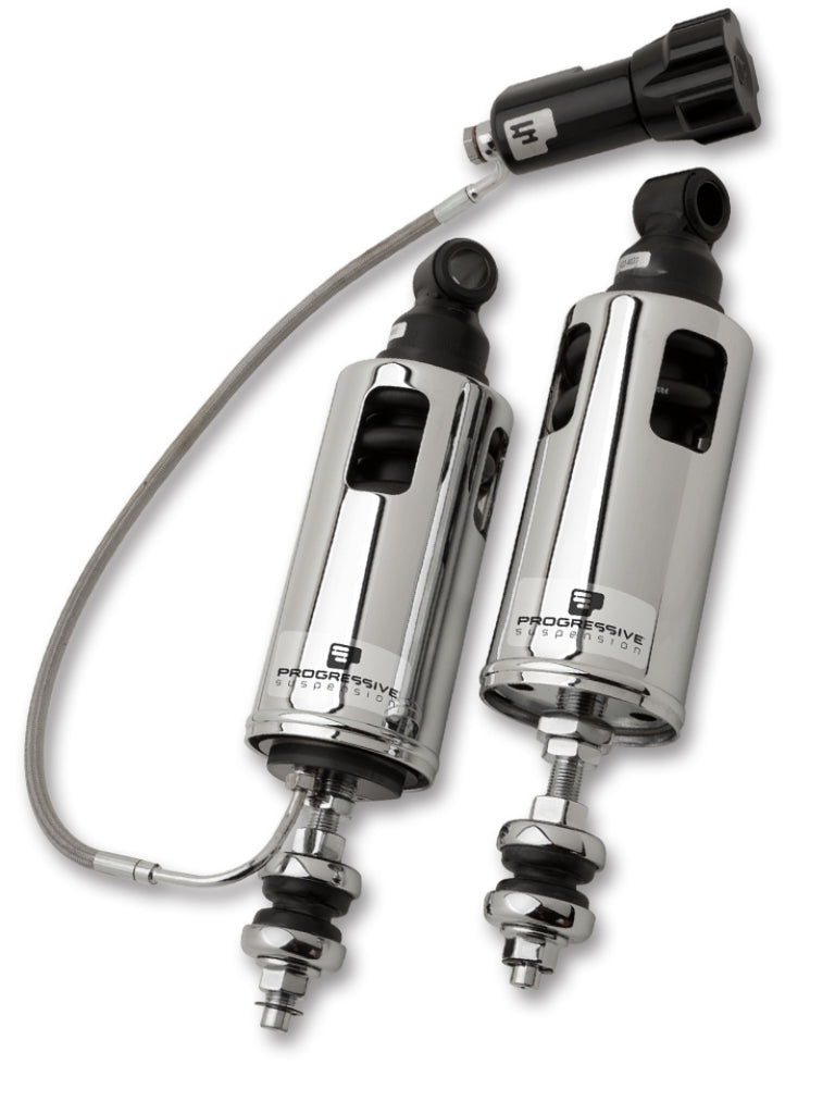 Progressive 00-17 Harley-Davidson Softail 422 Series Shocks w/RAP - Chrome
