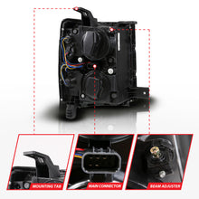 Load image into Gallery viewer, ANZO 14-15 Chevy Silverado 1500 Black Dual Switchback+Sequential LED Tube Sq. Projector Headlights