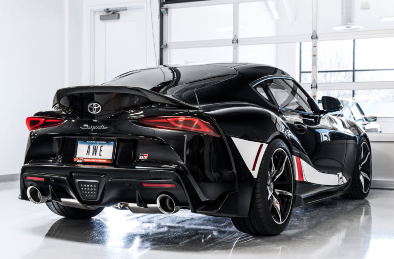 AWE Tuning 2020 Toyota Supra A90 Non-Resonated Touring Edition Exhaust - 5in Chrome Silver Tips
