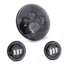 Load image into Gallery viewer, Letric Lighting 7in LED Black Premium Headlight with (2) 4.5in Black Passing Lamps
