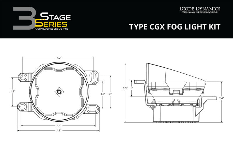 Diode Dynamics SS3 Pro Type CGX Kit ABL - White SAE Fog