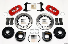 Load image into Gallery viewer, Wilwood AERO4 Rear P-Brake Kit 14.00in Drilled Red Chevy 12 Bolt-Spec 3.15in Bearing