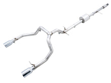 Load image into Gallery viewer, AWE Tuning 4th Gen GM 1500 5.3L 0FG Cat-Back Split Rear Exit (Flat Bumper) - Quad Chrome Tips