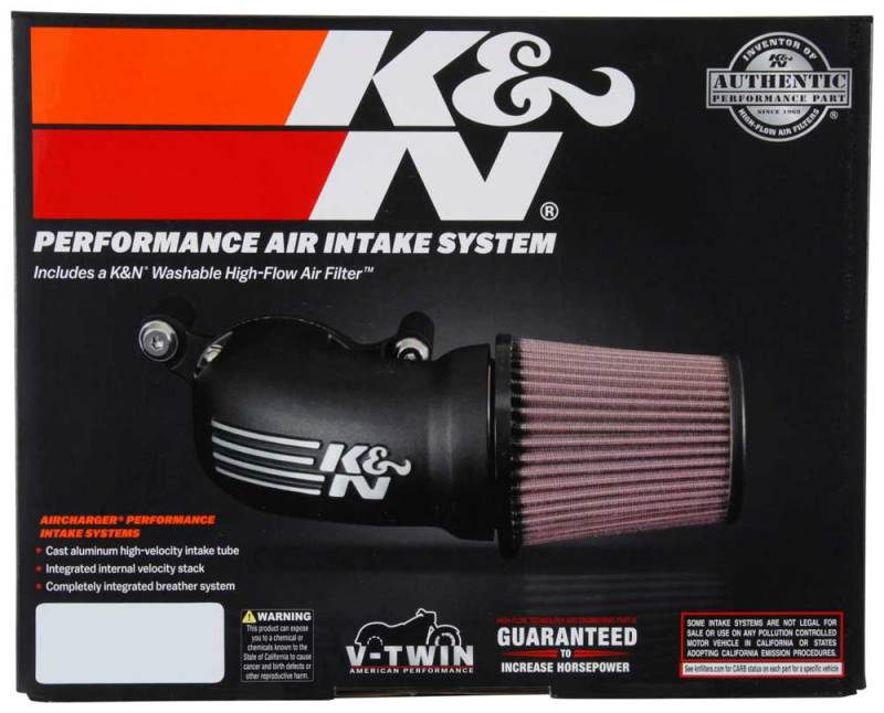 K&N 01-17 Harley-Davidson Softail / Dyna FI Performance Air Intake System Silver