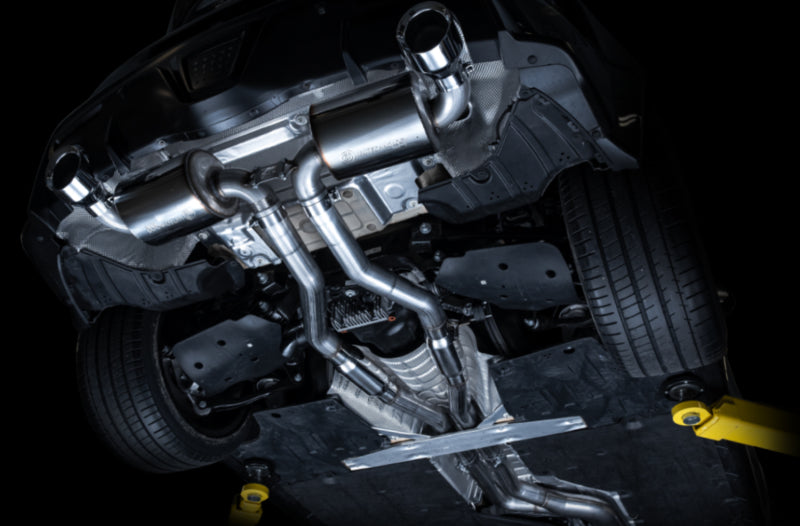 AWE Tuning 2020 Toyota Supra A90 Resonated Touring Edition Exhaust - 5in Chrome Silver Tips