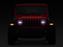Load image into Gallery viewer, Raxiom 18-22 Jeep Wrangler JL/JT Axial 9-Inch LED Headlights w/RGB Halo- Black Housing (Clear Lens)