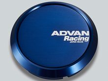 Load image into Gallery viewer, Advan 63mm Flat Center Cap - Blue Anodized