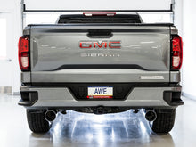 Load image into Gallery viewer, AWE Tuning 4th Gen GM 1500 5.3L 0FG Cat-Back Split Rear Exit (Flat Bumper) - Quad Chrome Tips