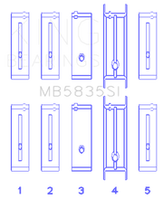Load image into Gallery viewer, King Engine Bearings Chevrolet 121Ci/Ln2 134Ci Housing Bore +.002 (Size +0.75mm) Main Bearing Set