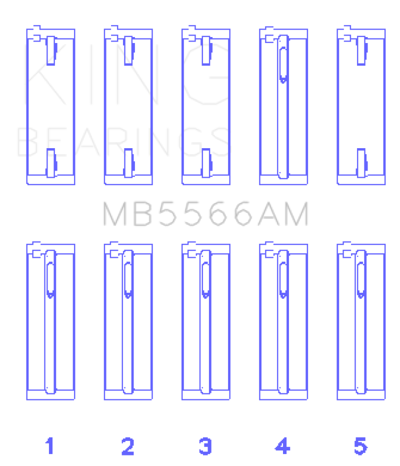 King Engine Bearings Audi A4 1.8L AEB (Size +.25 Oversized) Main Bearing Set