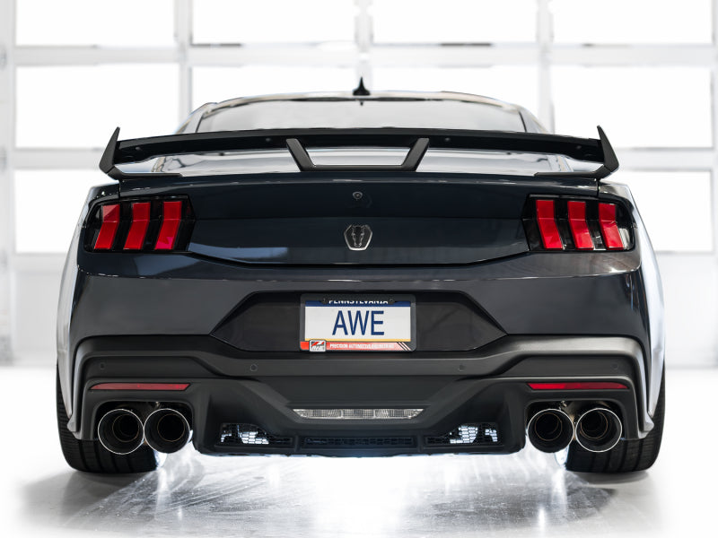 AWE 2024 Ford Mustang Dark Horse S650 RWD SwitchPath Cat-Back Exhaust w/ Quad Chrome Silver Tips