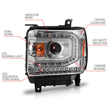 Load image into Gallery viewer, ANZO 2014-2015 GMC Sierra 1500 Projector Headlights w/ Light Bar Chrome Housing (Halogen Type)