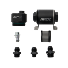 Load image into Gallery viewer, DeatschWerks DWFFR-X 70mm Billet Fuel Filter Regulator - 10 Micron with 8AN Fittings