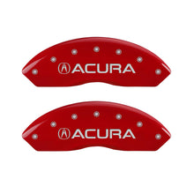 Load image into Gallery viewer, MGP 4 Caliper Covers Engraved Front Acura Engraved Rear TLX Red finish silver ch