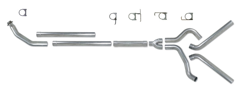Diamond Eye KIT 4in Turbo Back MFLR RPLCMENT PIPE DUAL AL: 94-02 DODGE CUMMINS 5.9L