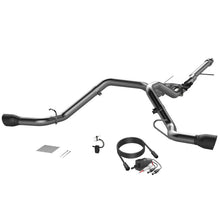 Load image into Gallery viewer, 2014-2018 Silverado/Sierra QTP Screamer Split Rear Exit Cat Back Black Tips