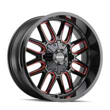 Load image into Gallery viewer, Mayhem 8107 Cogent 22x10 / 8x165.1 BP / -19mm Offset / 130.8mm Hub Gloss Blk Mill Prism Red Wheel