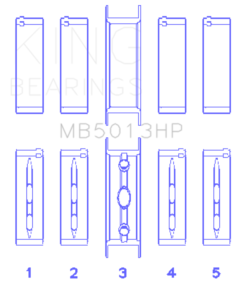 King Engine Bearings GMC LS1 / LS6 / LS3 (Size STDX) Bi-Metal Performance Main Bearing Set