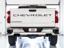 Load image into Gallery viewer, AWE Tuning 4th Gen GM 1500 6.2L 0FG Cat-Back Split Rear Exit (w/ Bumper Cutouts) - Quad Diamond Tips