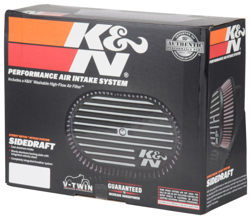 K&N Street Metal Intake System Side Draft Dyna/Softail Silver Intake System-Harley-Davidson