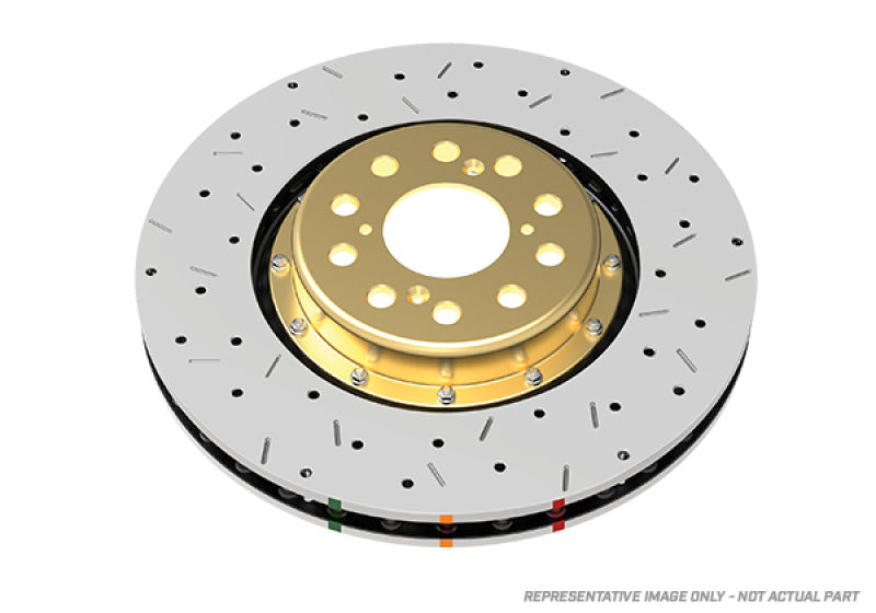 DBA 97-04 Corvette C5/C6 Front Drilled & Slotted 5000 Series 2 Piece Rotor Assembled w/ Gold Hat