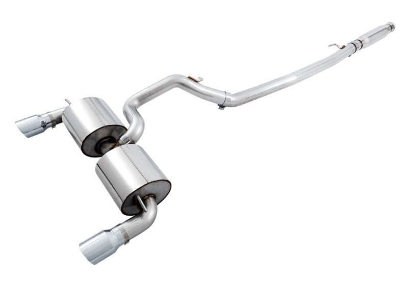 AWE Tuning Ford Focus RS Touring Edition Cat-Back Exhaust- Resonated - Chrome Silver Tips