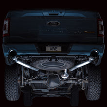 Load image into Gallery viewer, AWE Tuning 2021+ Ford F-150 Tremor (w/ Bumper Cutouts) 0FG Resonated Cat-Back - Diamond Black Tips